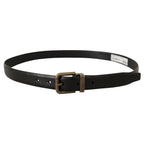 Dolce & Gabbana Black Calf Leather Brushed Brass Box Buckle Belt