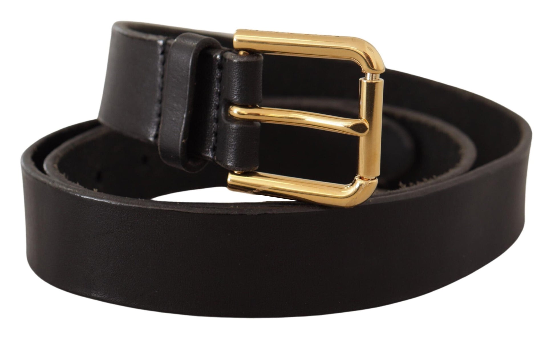Dolce & Gabbana Brown Classic Leather Gold Metal Buckle Belt Dolce & Gabbana