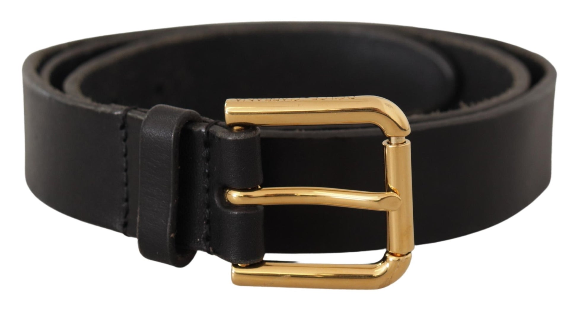 Dolce & Gabbana Brown Classic Leather Gold Metal Buckle Belt Dolce & Gabbana