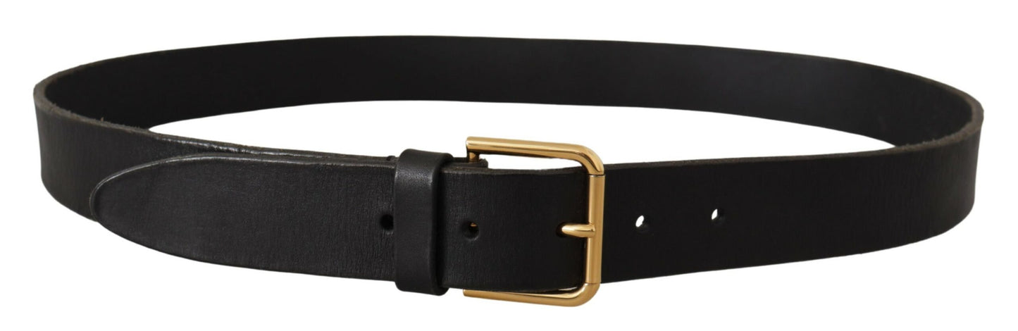 Dolce & Gabbana Brown Gold Metal Logo Buckle Calf Leather Belt Dolce & Gabbana