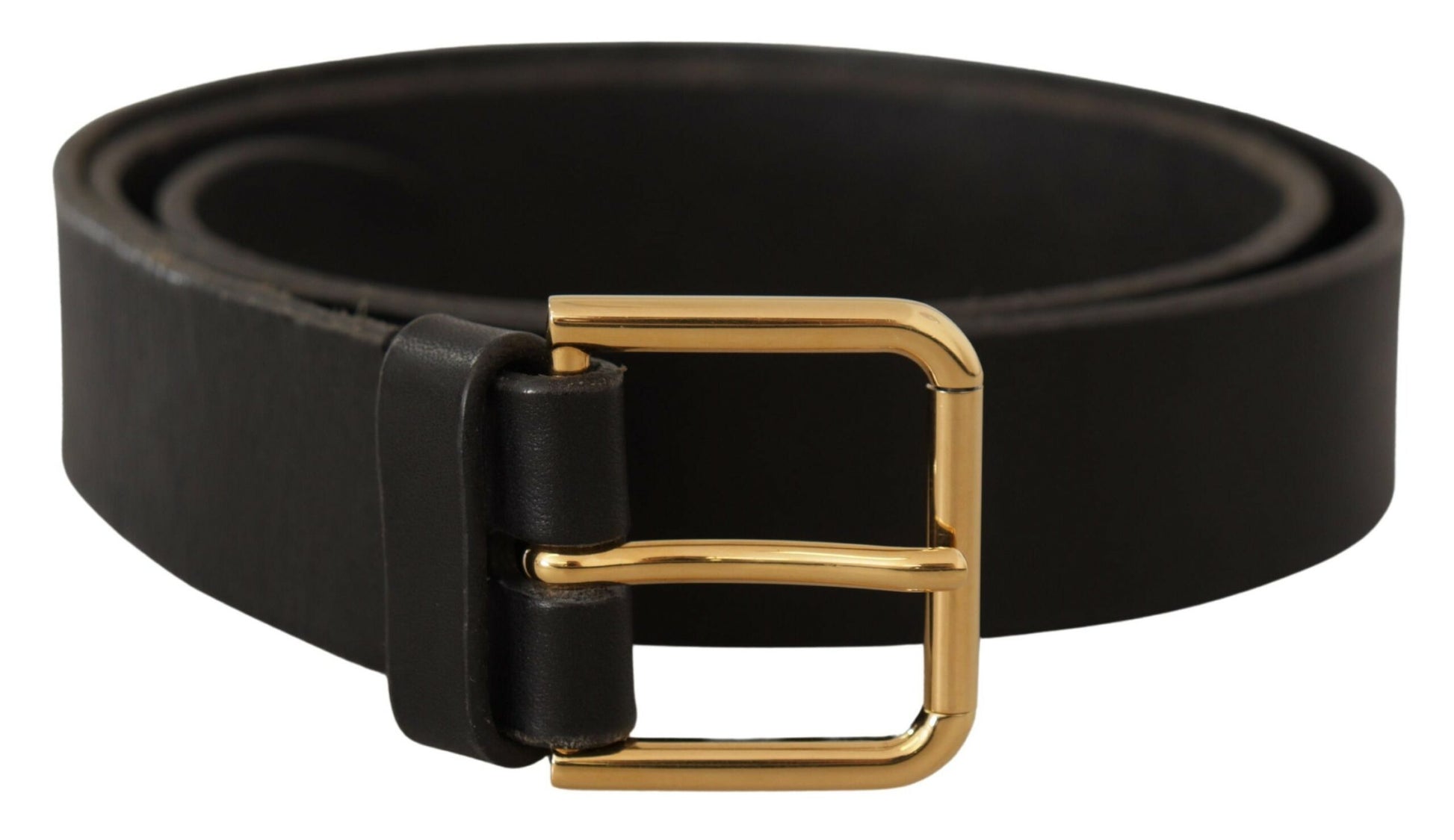 Dolce & Gabbana Brown Gold Metal Logo Buckle Calf Leather Belt Dolce & Gabbana