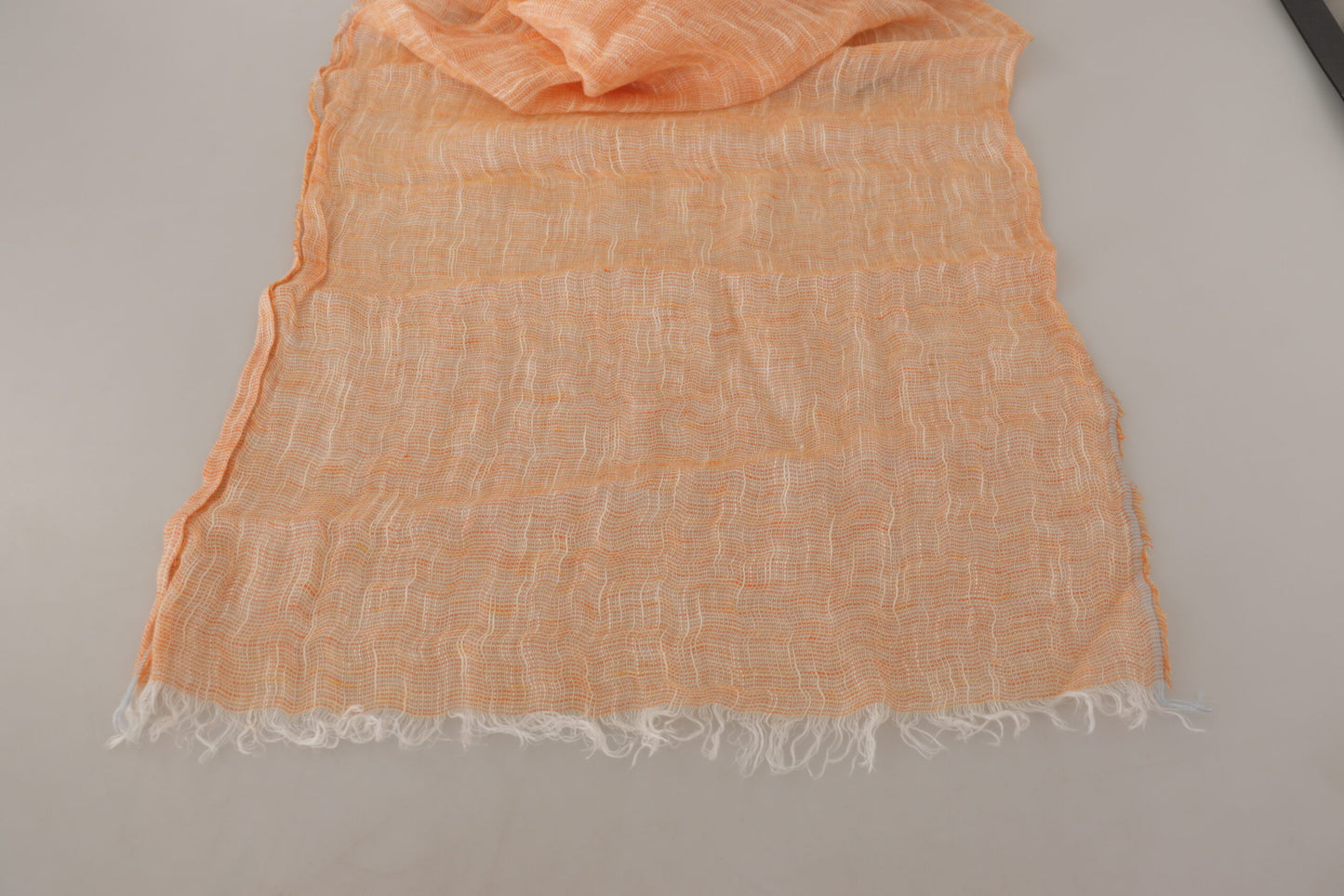 Malo Peach Linen Knitted Shawl Wrap Fringes Scarf Malo