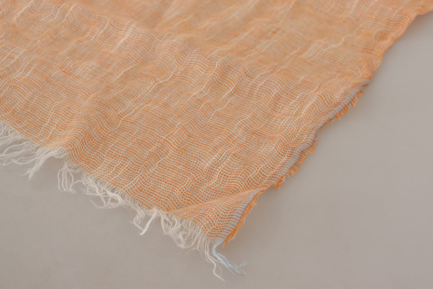Malo Peach Linen Knitted Shawl Wrap Fringes Scarf Malo