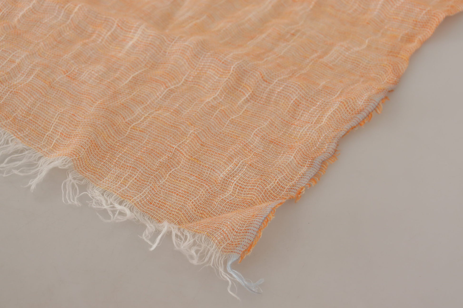 Malo Peach Linen Knitted Shawl Wrap Fringes Scarf Malo