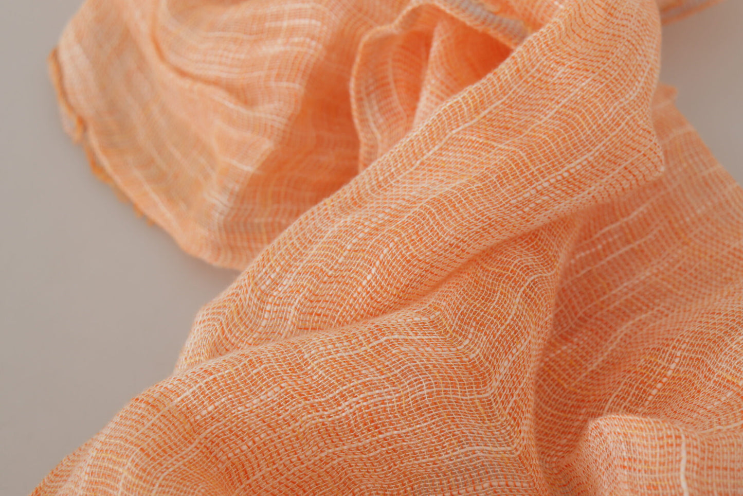 Malo Peach Linen Knitted Shawl Wrap Fringes Scarf Malo