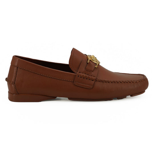 Versace Elegant Medusa-Embossed Leather Loafers Versace