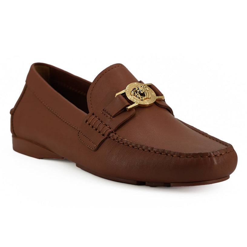 Versace Elegant Medusa-Embossed Leather Loafers Versace
