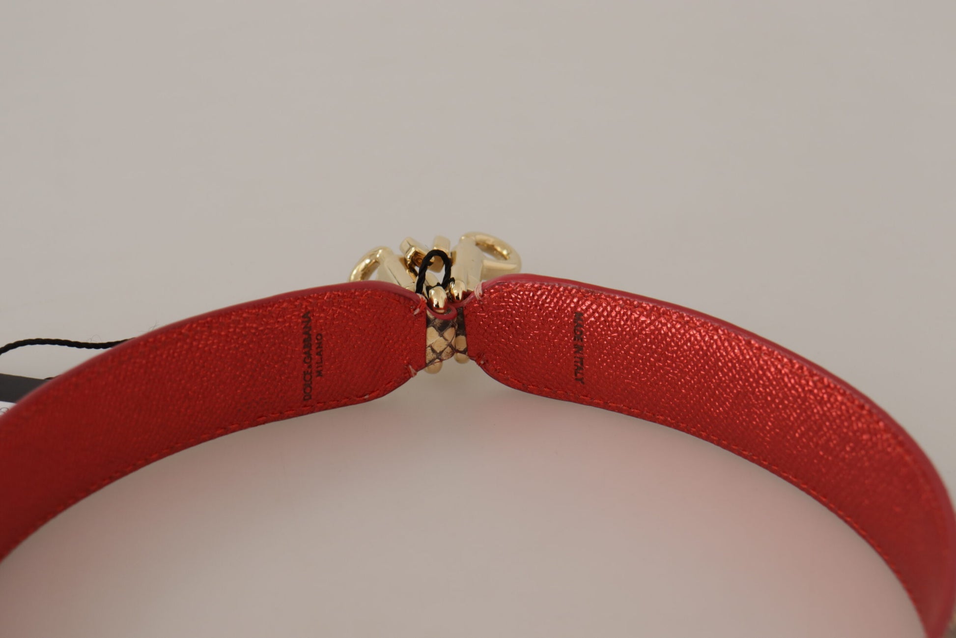 Dolce & Gabbana Beige Exotic Leather Crystals Shoulder Strap Dolce & Gabbana