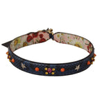 Dolce & Gabbana Blue Exotic Leather Crystals Reversible Shoulder Strap