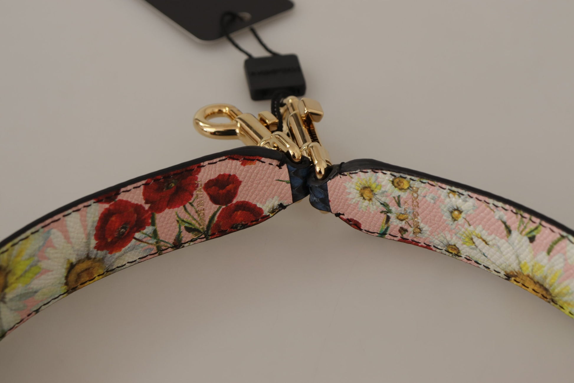 Dolce & Gabbana Blue Exotic Leather Crystals Reversible Shoulder Strap Dolce & Gabbana