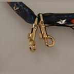 Dolce & Gabbana Blue Exotic Leather Crystals Reversible Shoulder Strap