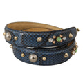 Dolce & Gabbana Blue Exotic Leather Crystals Shoulder Strap