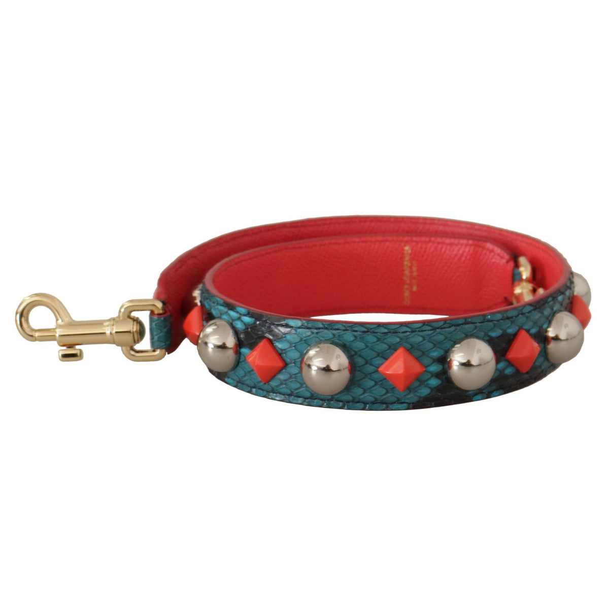 Dolce & Gabbana Green Crystals Leather Bag Shoulder Strap