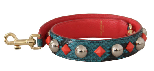 Dolce & Gabbana Green Crystals Leather Bag Shoulder Strap Dolce & Gabbana