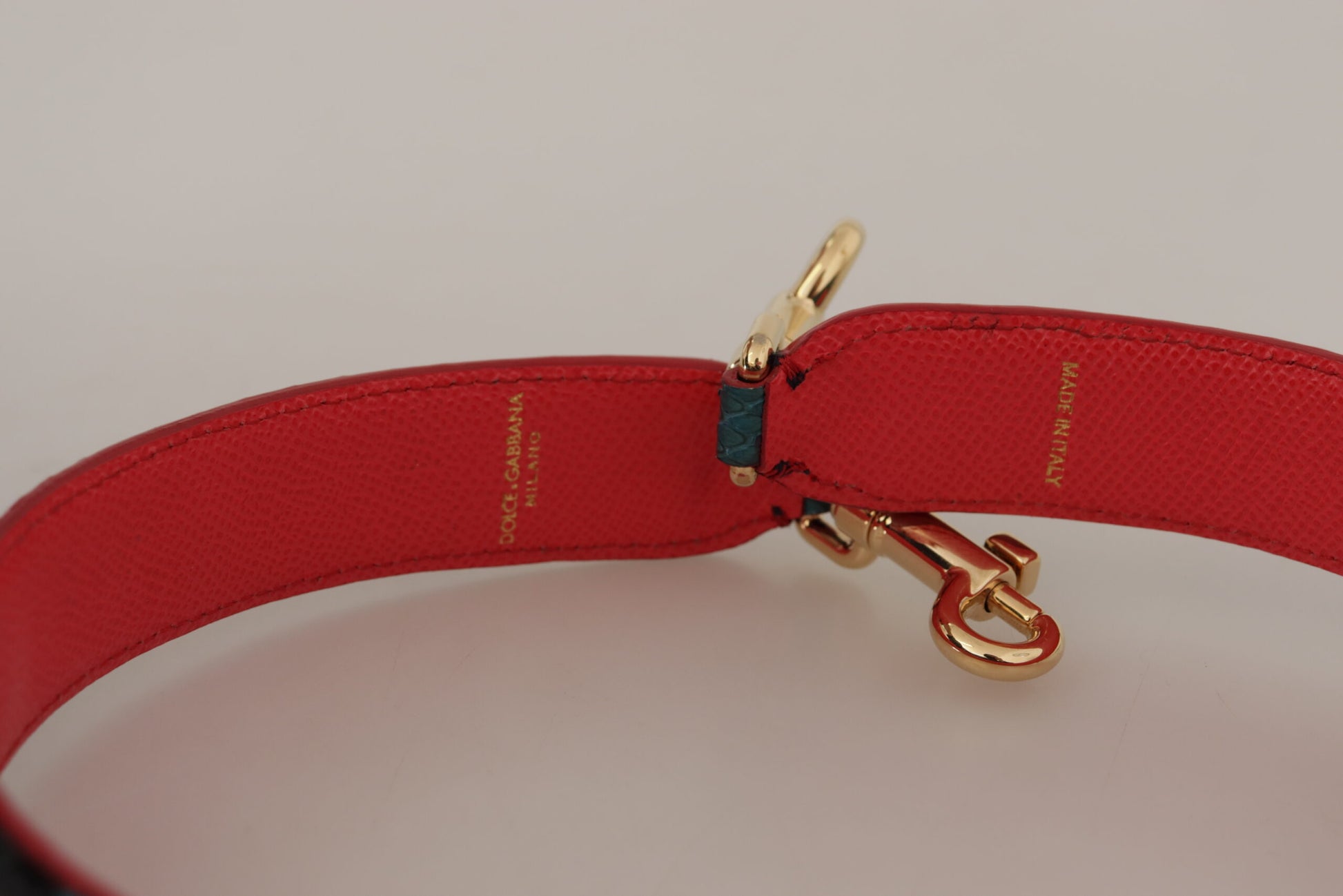 Dolce & Gabbana Green Crystals Leather Bag Shoulder Strap Dolce & Gabbana