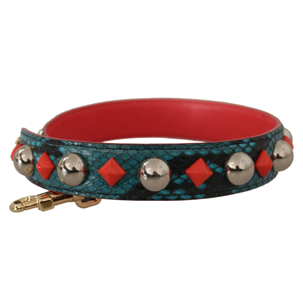 Dolce & Gabbana Green Crystals Leather Bag Shoulder Strap