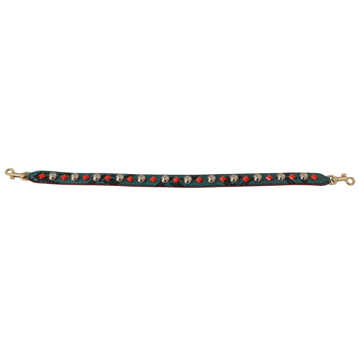 Dolce & Gabbana Green Crystals Leather Bag Shoulder Strap