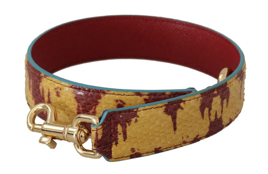 Dolce & Gabbana Yellow Red Leather Gold Tone Shoulder Strap Dolce & Gabbana