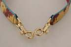 Dolce & Gabbana Yellow Red Leather Gold Tone Shoulder Strap