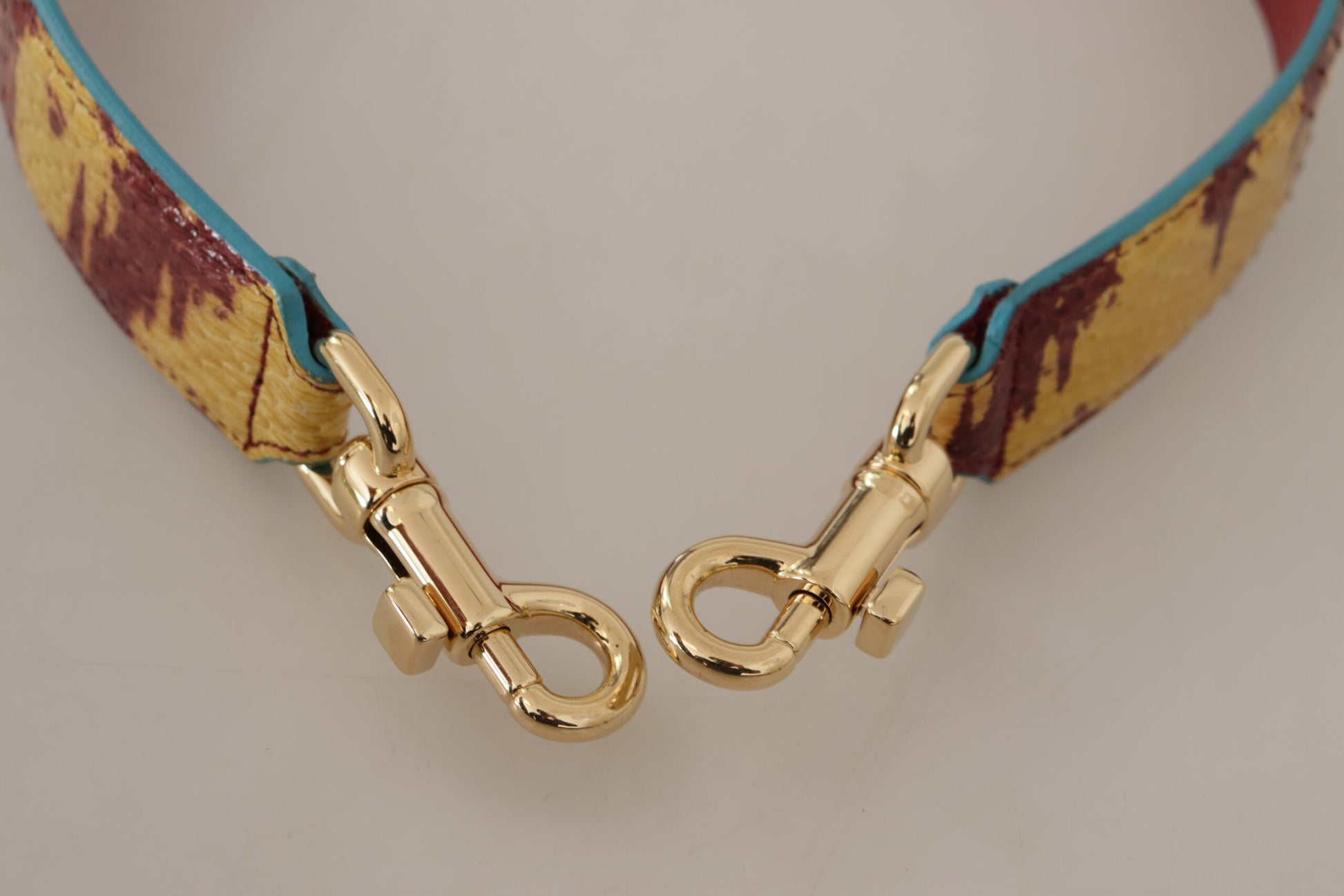 Dolce & Gabbana Yellow Red Leather Gold Tone Shoulder Strap Dolce & Gabbana
