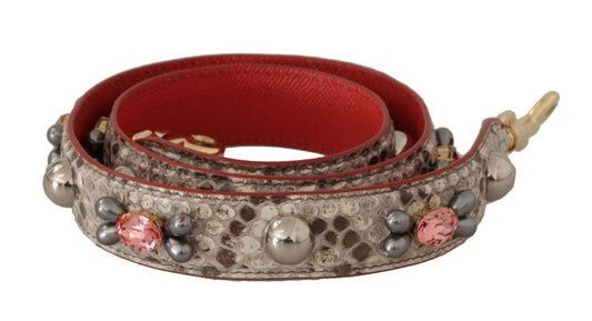 Dolce & Gabbana Beige Exotic Leather Studded Shoulder Strap Dolce & Gabbana