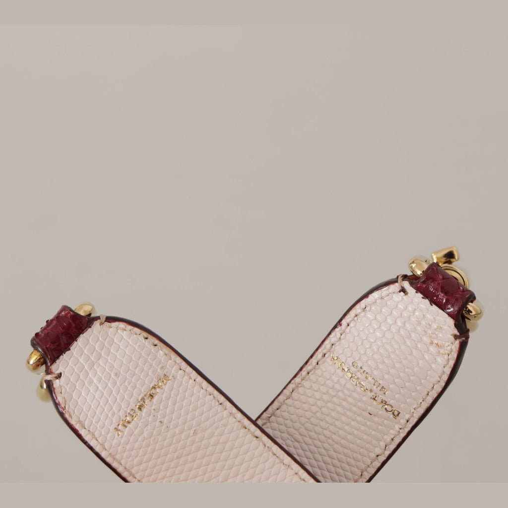 Dolce & Gabbana Bordeaux Leather Crystals Bag Shoulder Strap