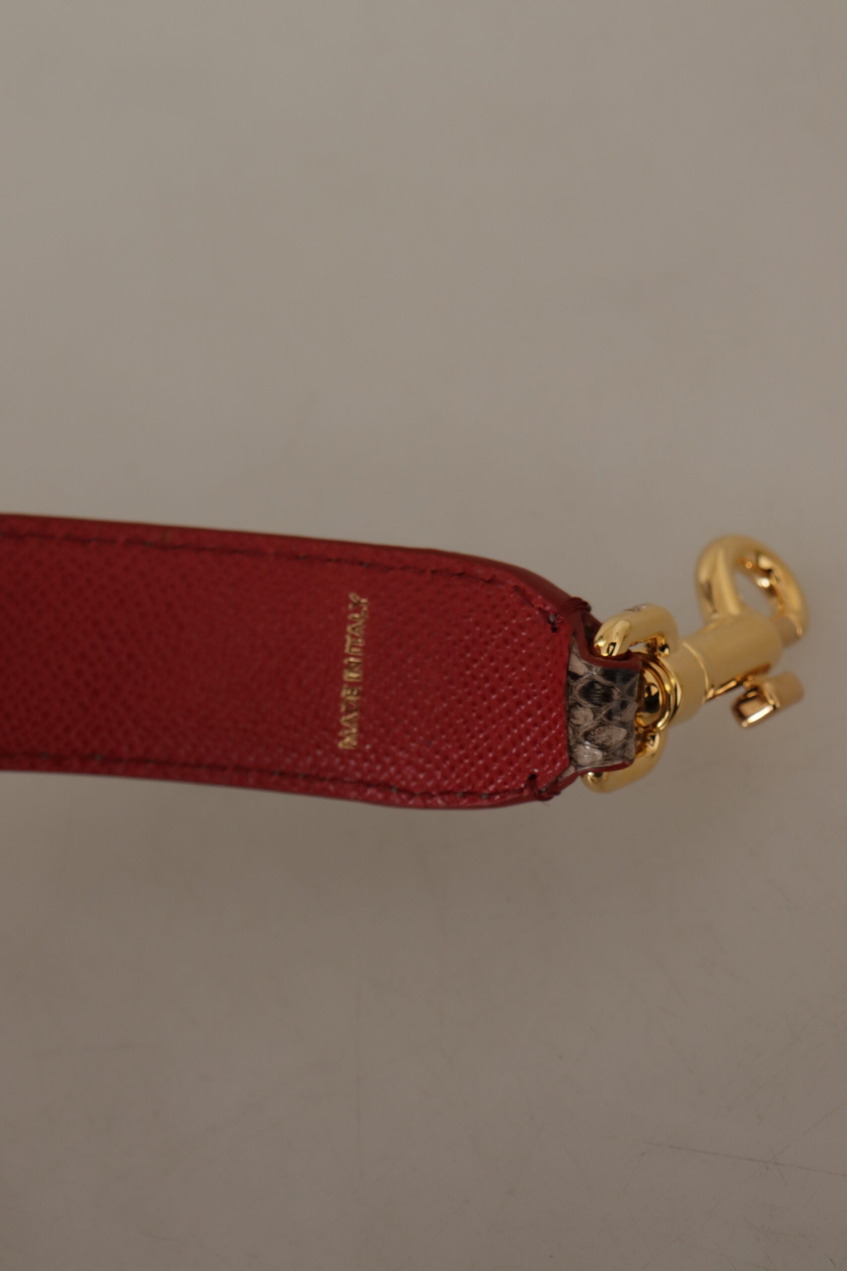 Dolce & Gabbana Brown Python Leather Studded Shoulder Strap Dolce & Gabbana