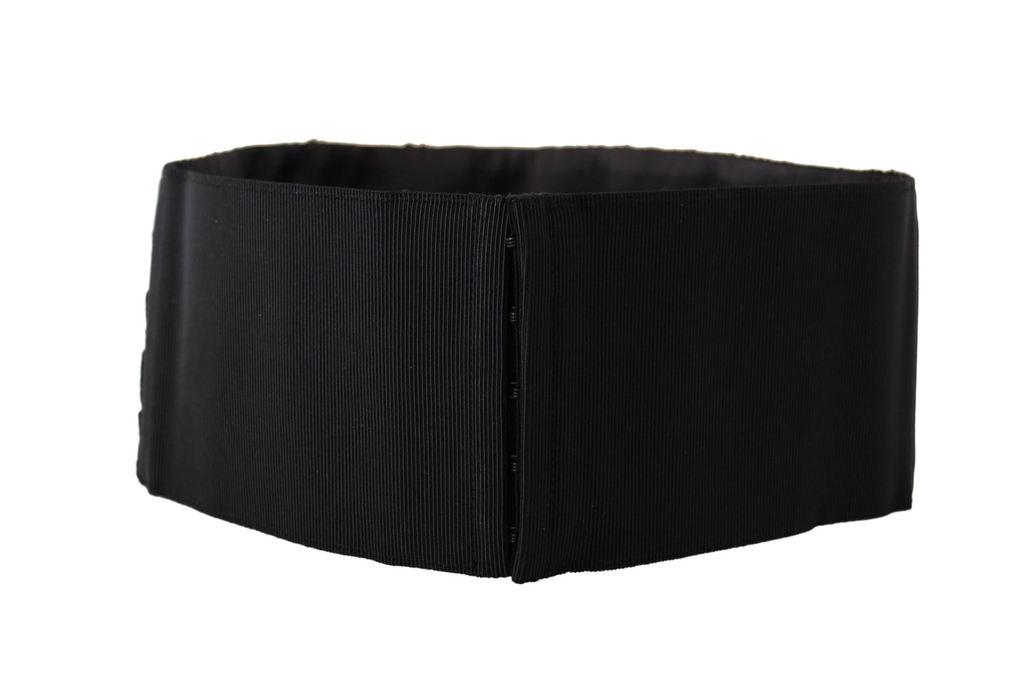 Dolce & Gabbana Black Silk Brass Crystal Embellished Waist Belt Dolce & Gabbana