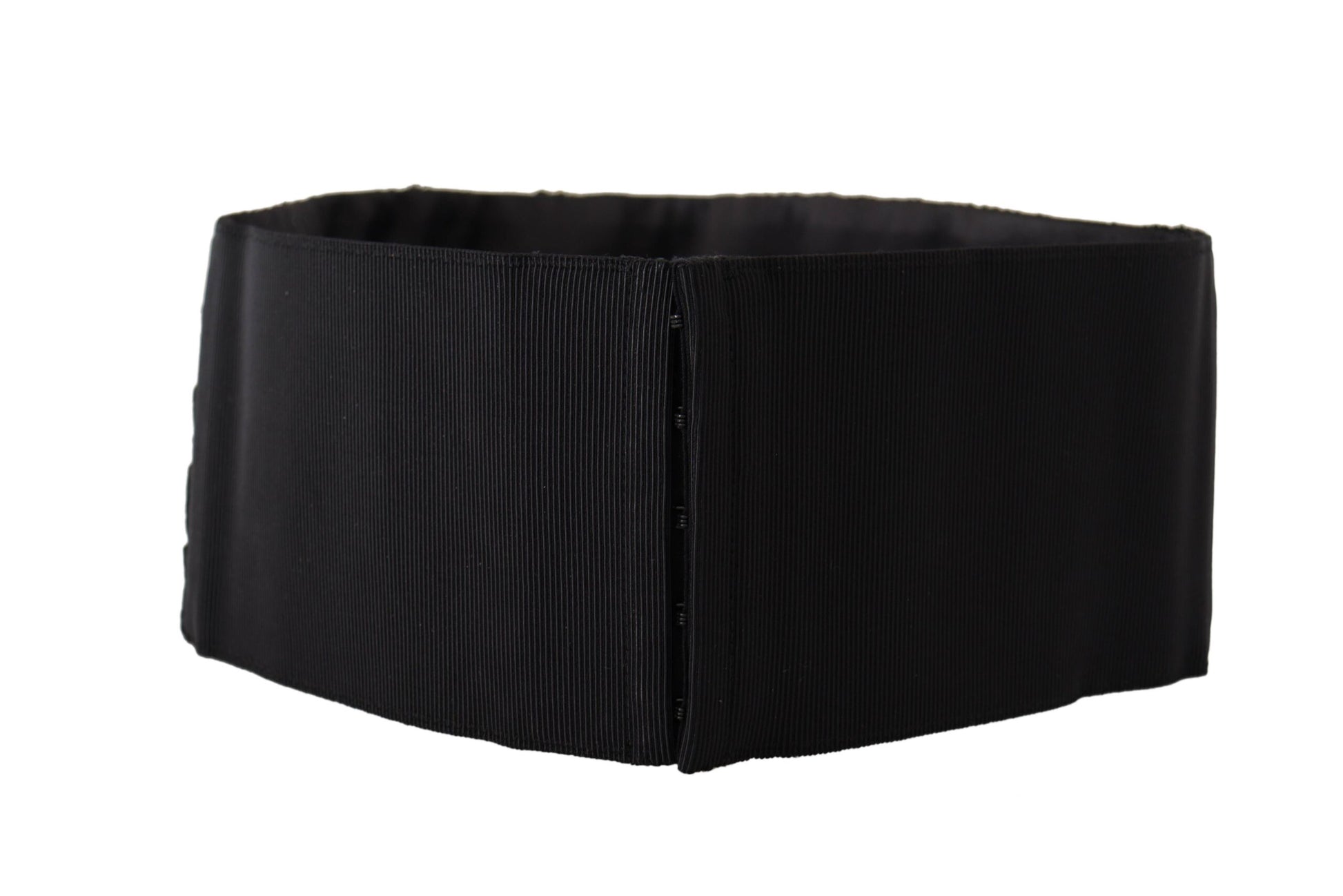 Dolce & Gabbana Black Silk Brass Crystal Embellished Waist Belt Dolce & Gabbana
