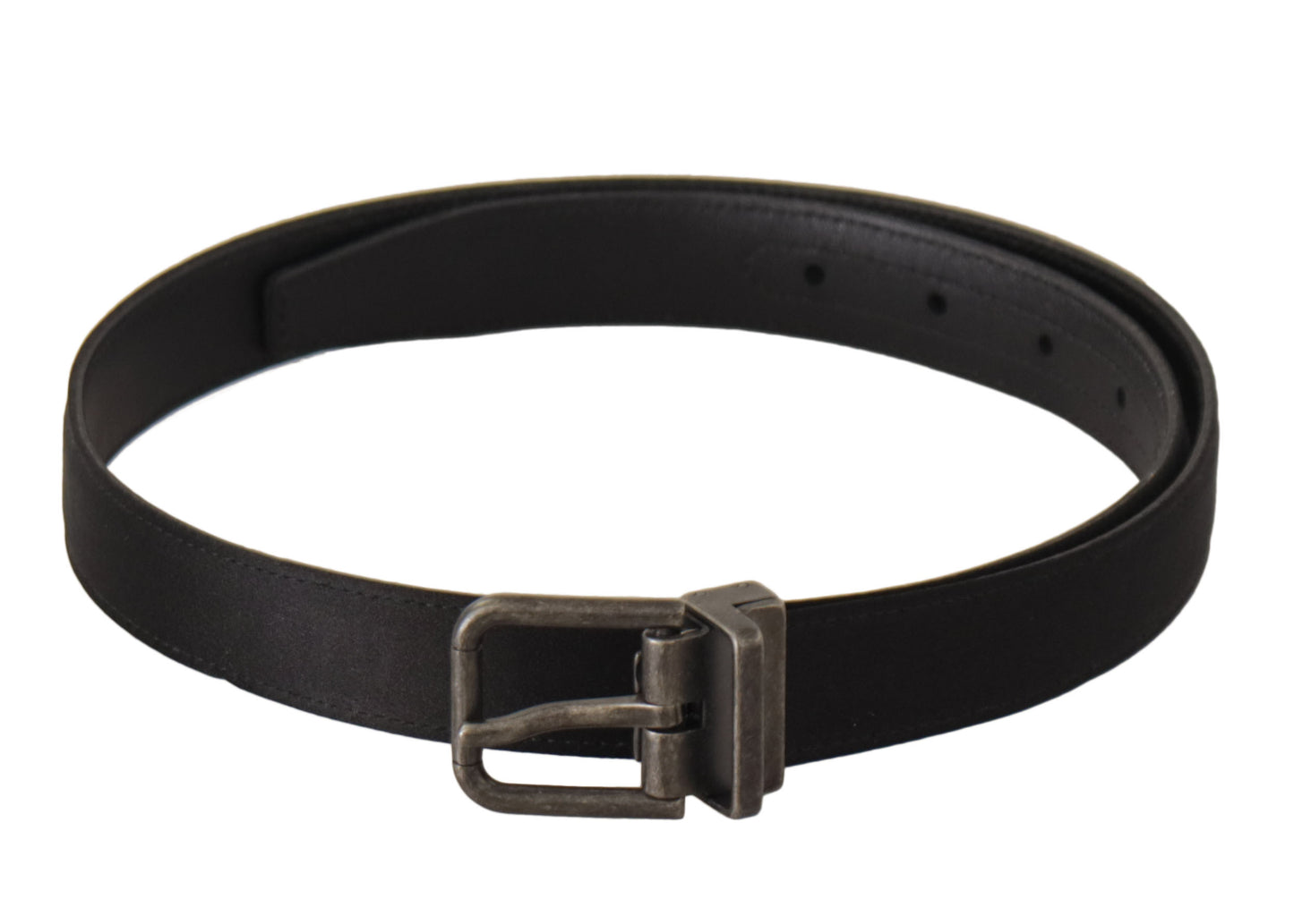 Dolce & Gabbana Black Calfskin Leather Vintage Metal Buckle Belt Dolce & Gabbana