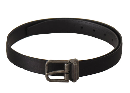 Dolce & Gabbana Black Calfskin Leather Vintage Metal Buckle Belt Dolce & Gabbana