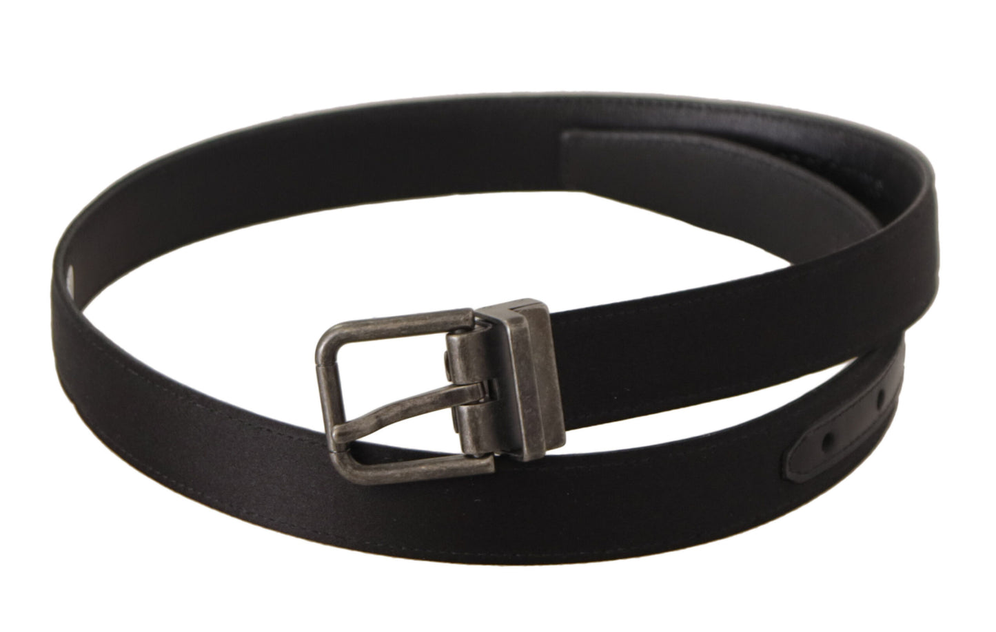 Dolce & Gabbana Black Calfskin Leather Vintage Metal Buckle Belt Dolce & Gabbana