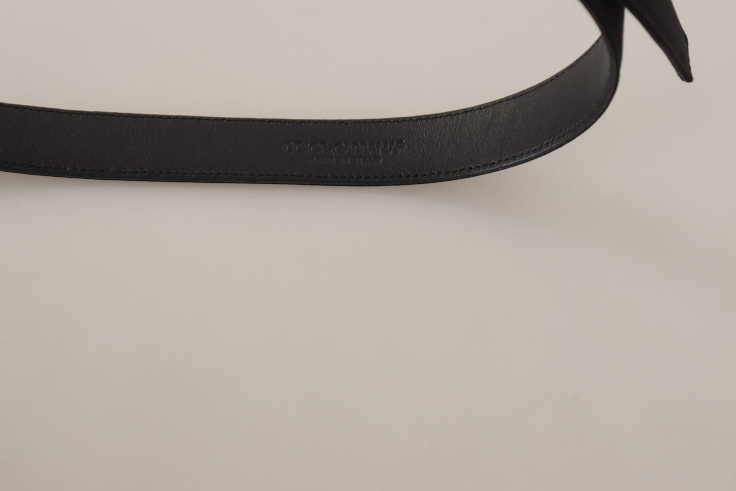 Dolce & Gabbana Black Calfskin Leather Vintage Metal Buckle Belt Dolce & Gabbana