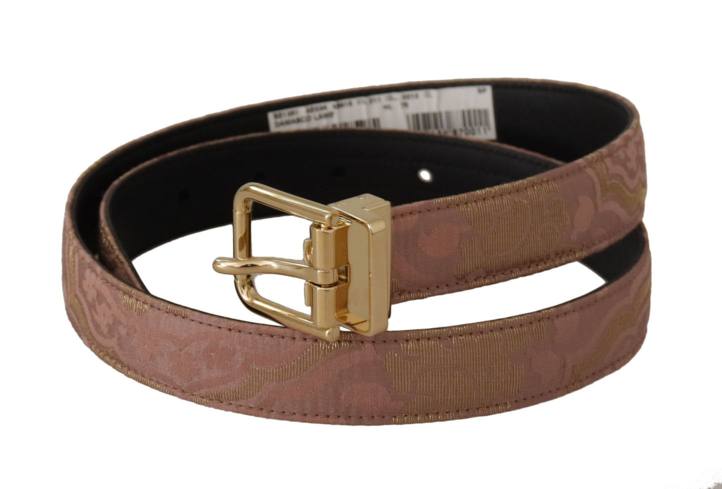 Dolce & Gabbana Rose Gold Leather Logo Engraved Metal Buckle Belt Dolce & Gabbana