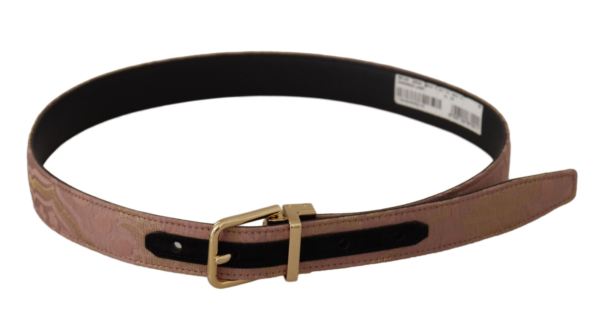 Dolce & Gabbana Rose Gold Leather Logo Engraved Metal Buckle Belt Dolce & Gabbana