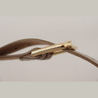 Dolce & Gabbana Bronze Calf Leather Gold Logo Waist Buckle Belt
