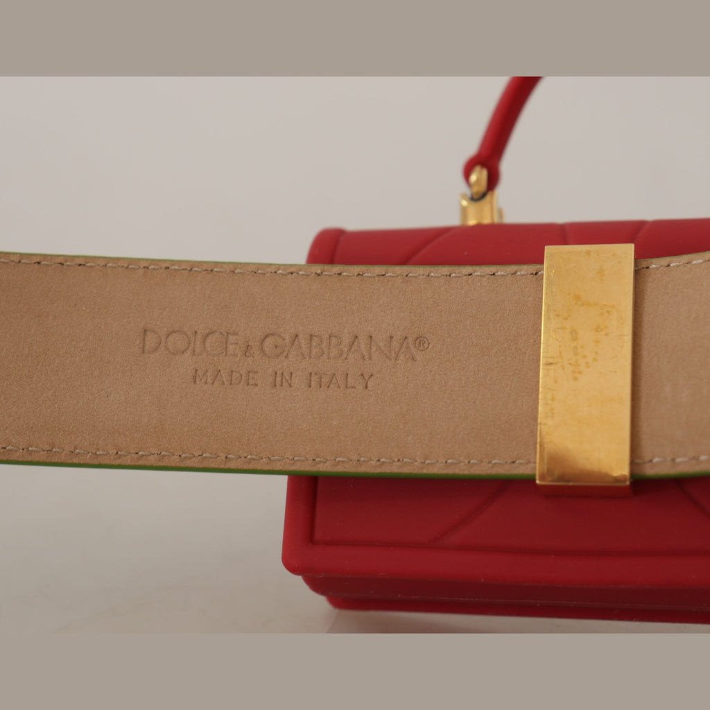 Dolce & Gabbana Green Leather Devotion Heart Micro Bag Headphones Belt