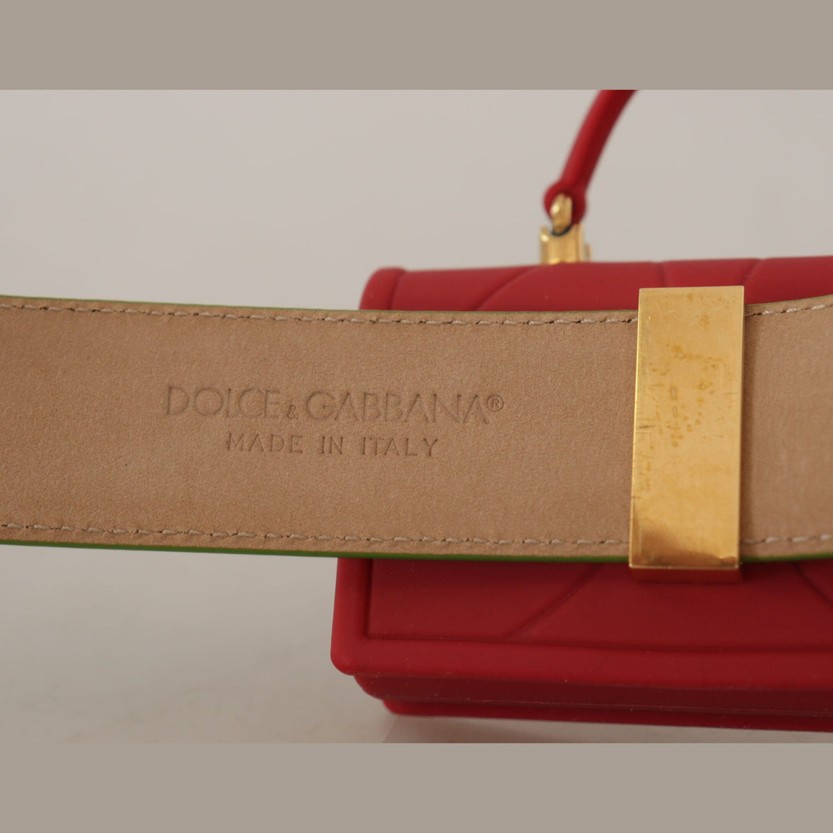 Dolce & Gabbana Green Leather Devotion Heart Micro Bag Headphones Belt