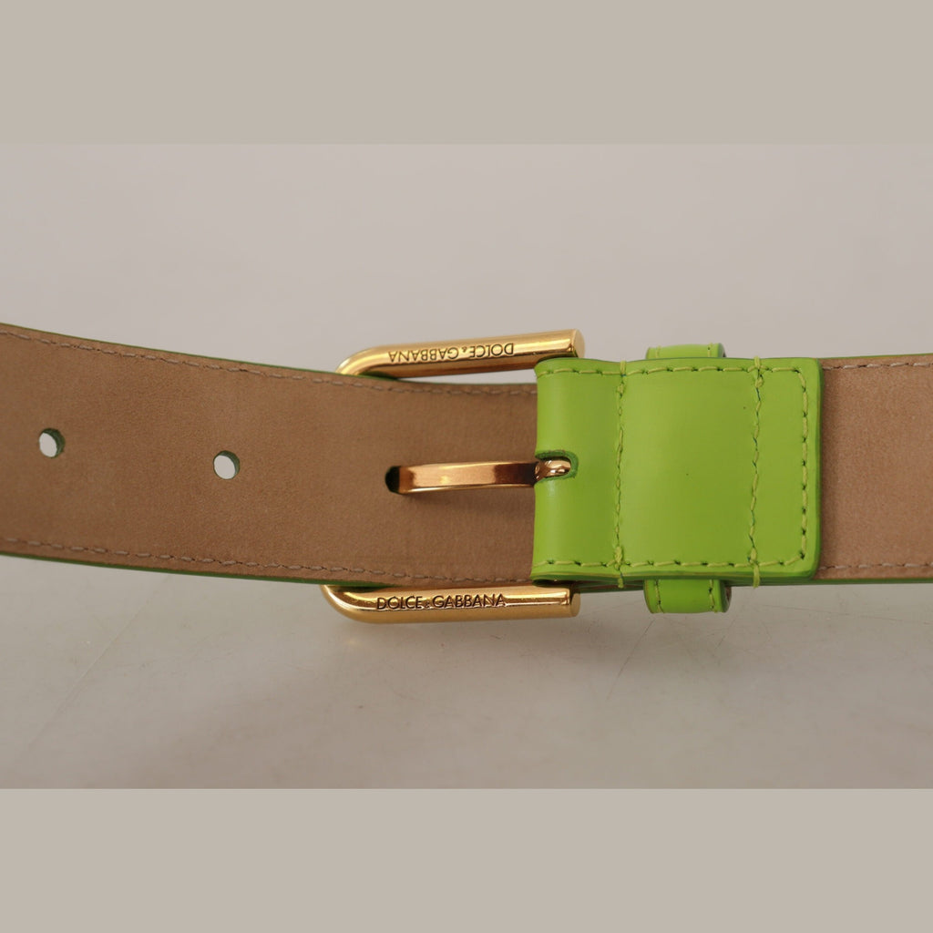 Dolce & Gabbana Green Leather Devotion Heart Micro Bag Headphones Belt