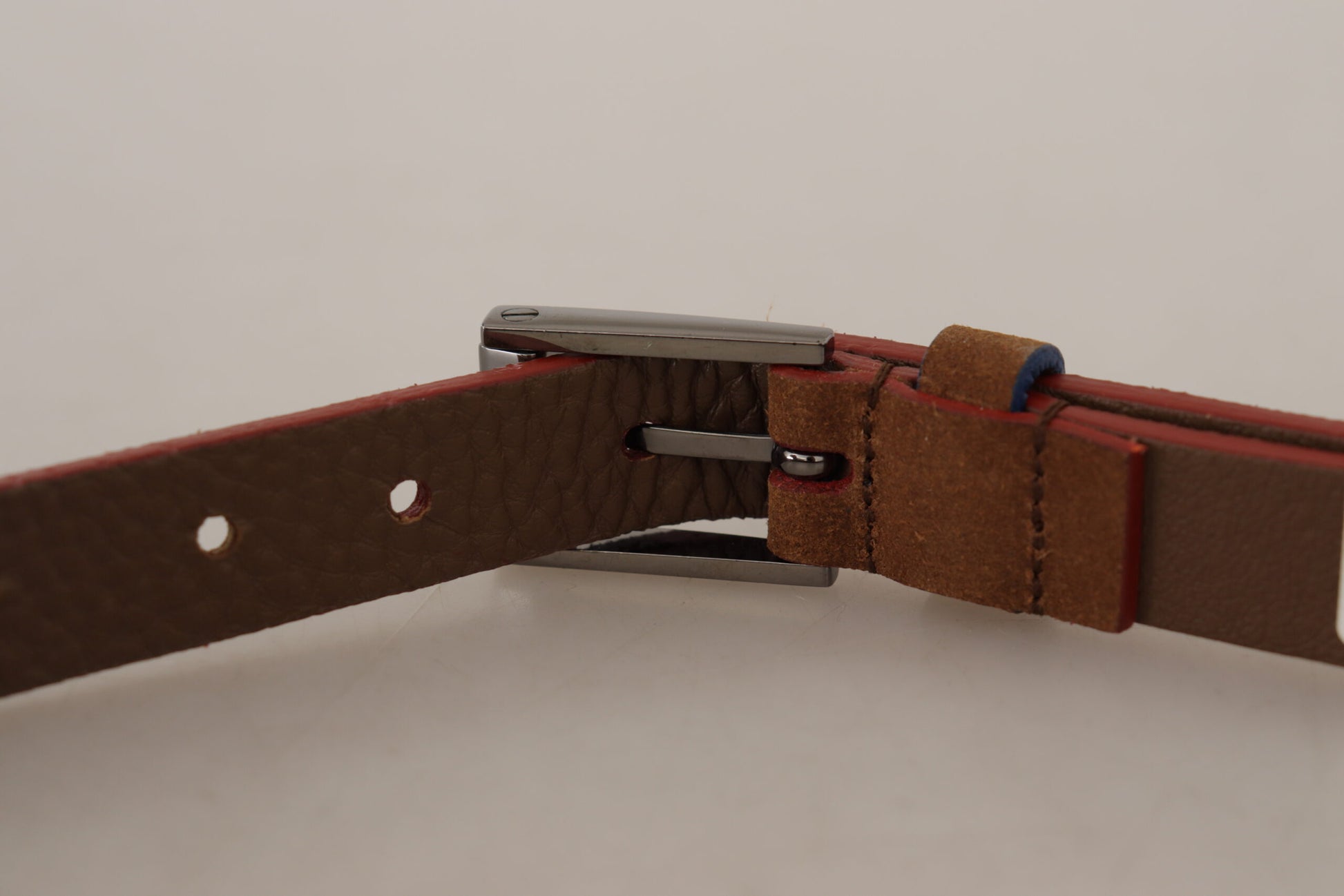 Dolce & Gabbana Brown Logo Engraved Metal Waist Buckle Belt Dolce & Gabbana