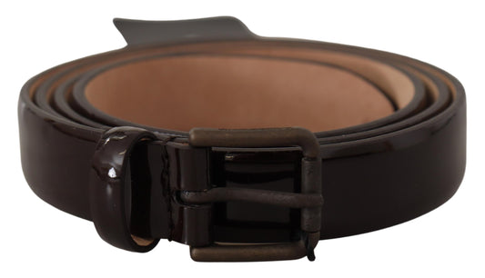 Dolce & Gabbana Black Patent Leather Logo Metal Waist Buckle Belt Dolce & Gabbana
