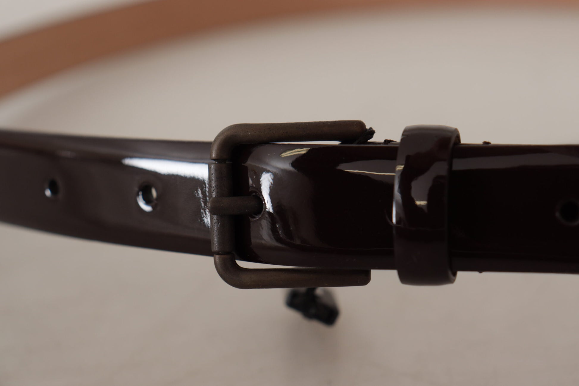 Dolce & Gabbana Black Patent Leather Logo Metal Waist Buckle Belt Dolce & Gabbana