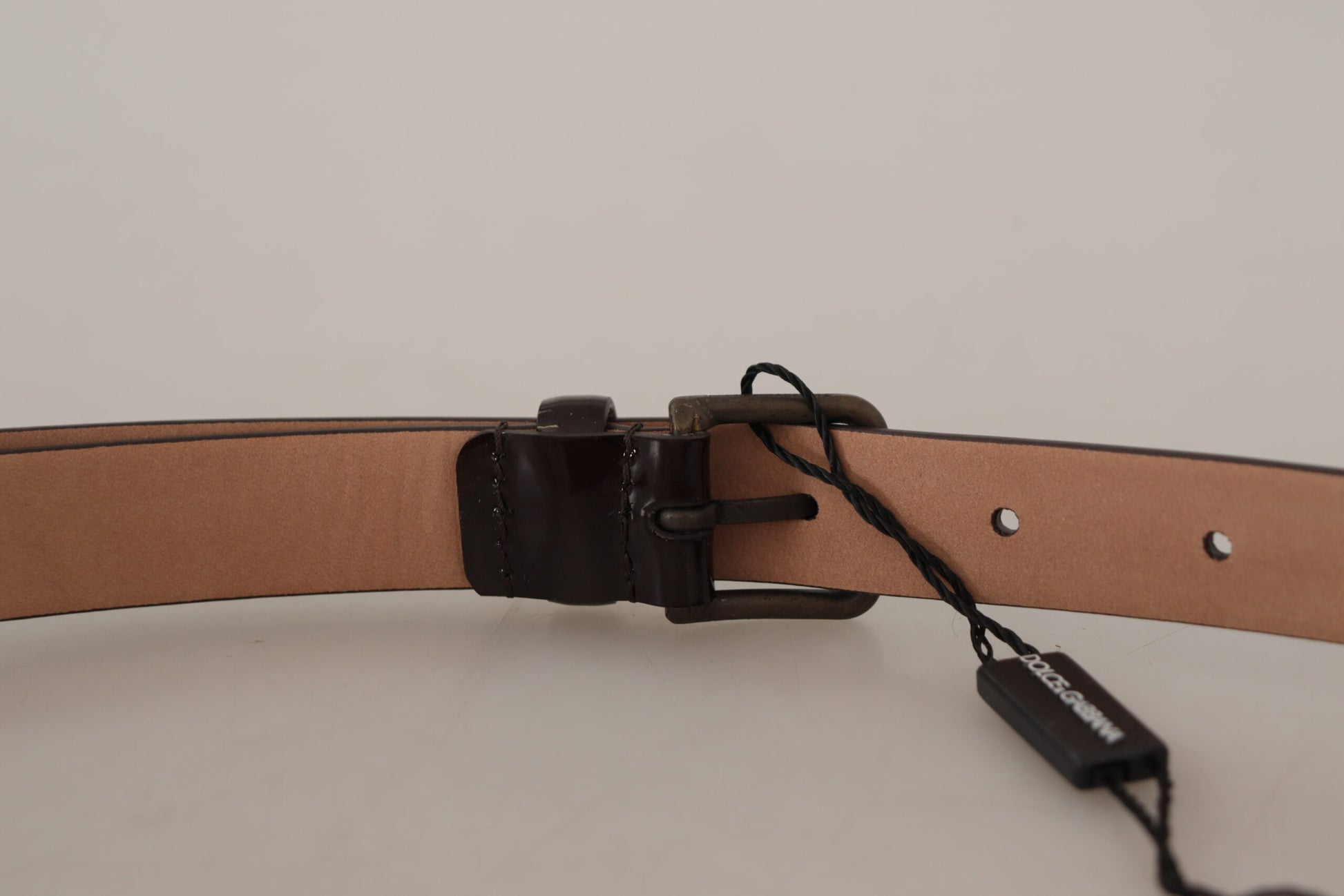 Dolce & Gabbana Black Patent Leather Logo Metal Waist Buckle Belt Dolce & Gabbana