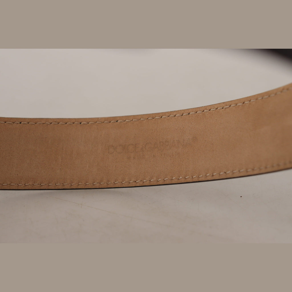 Dolce & Gabbana Black Solid Leather Classic Gold Waist Buckle Belt