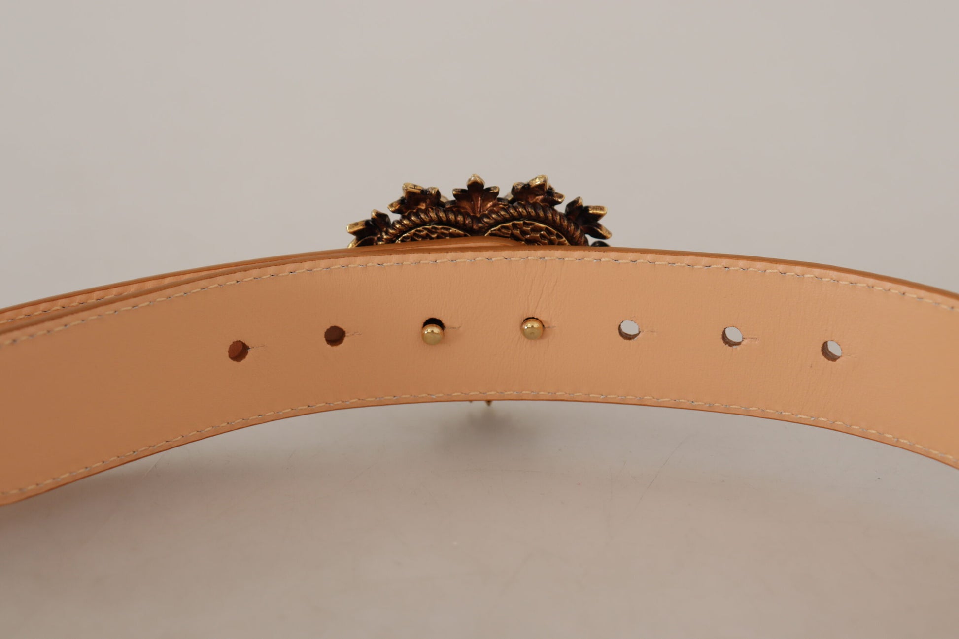 Dolce & Gabbana Beige Croc Pattern DEVOTION Heart DG Waist Buckle Belt Dolce & Gabbana