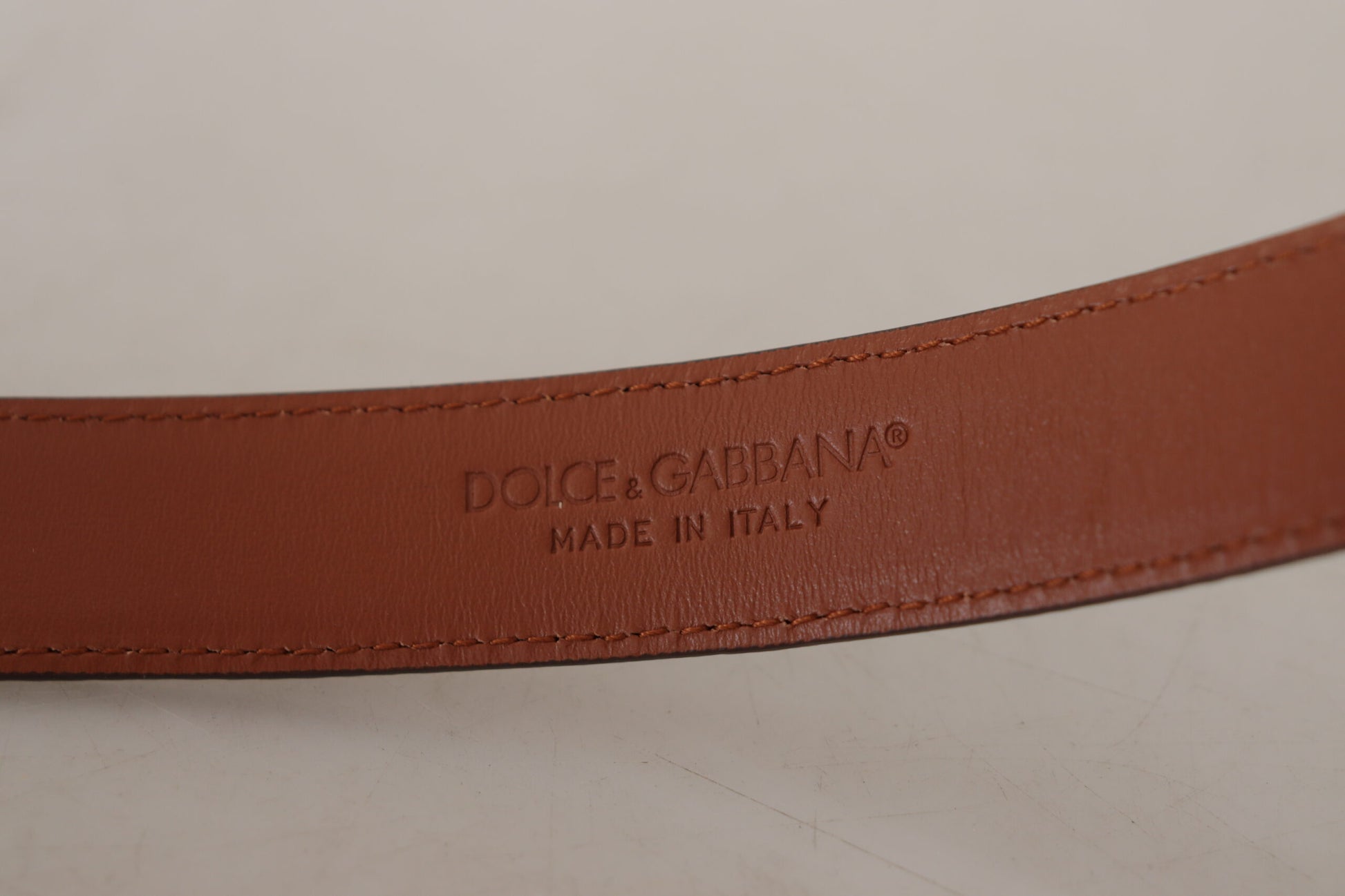 Dolce & Gabbana Brown Leopard Embossed Leather Buckle Belt Dolce & Gabbana