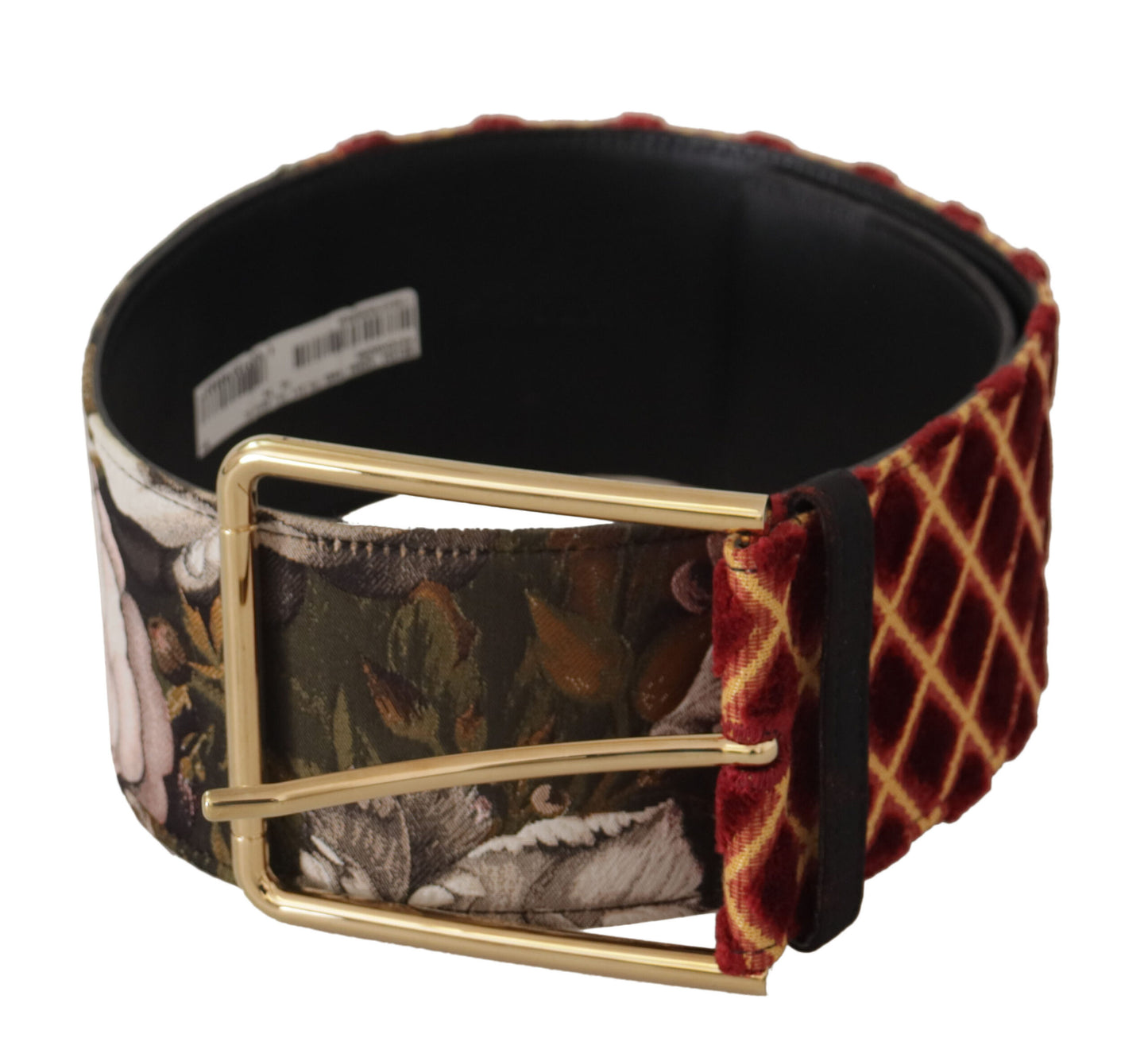 Dolce & Gabbana Multicolor Wide Leather Floral Gold Metal Buckle Belt Dolce & Gabbana