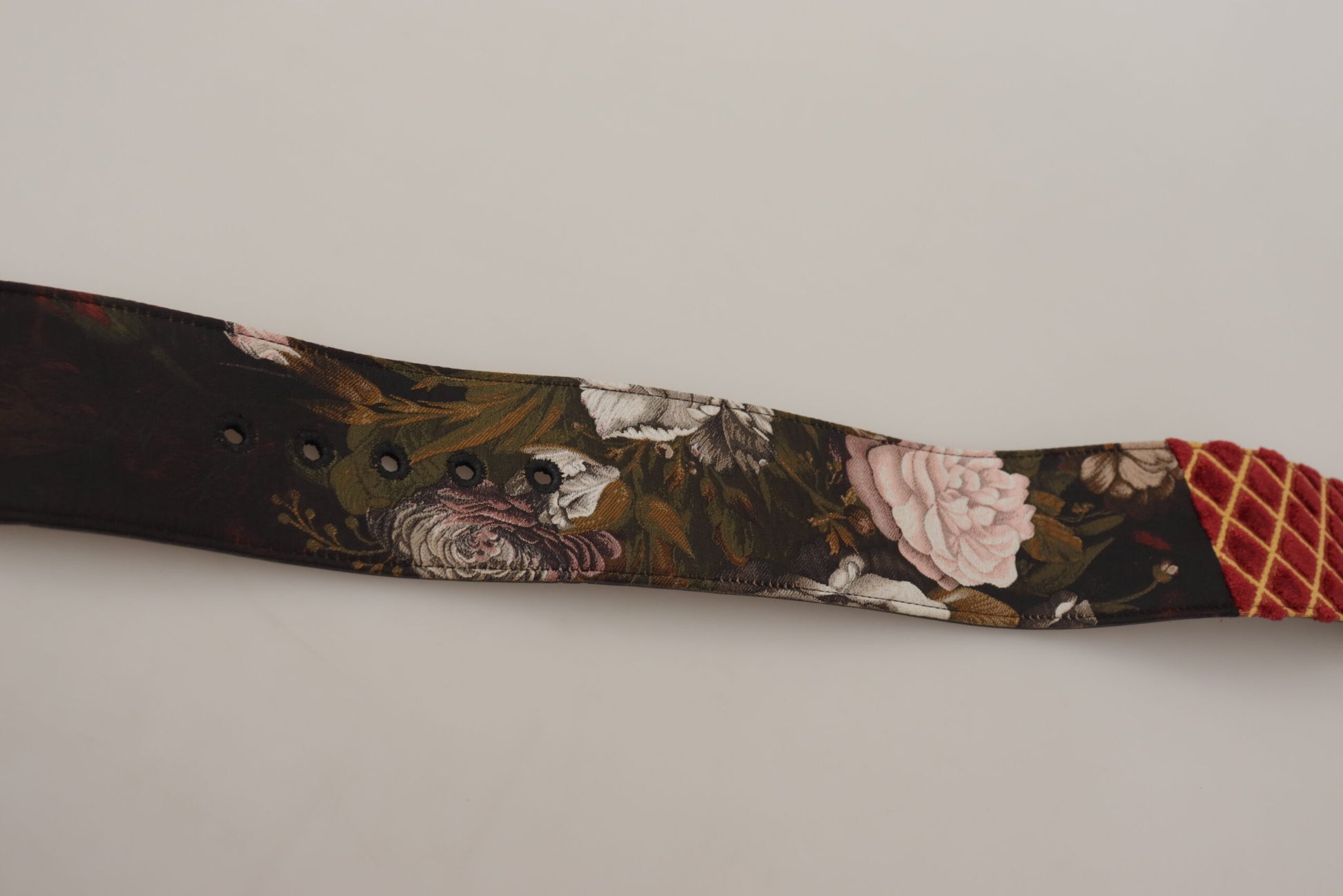 Dolce & Gabbana Multicolor Wide Leather Floral Gold Metal Buckle Belt Dolce & Gabbana