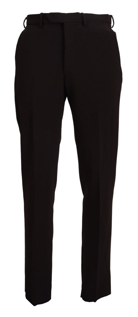 BENCIVENGA Brown Straight Fit Formal Men Pants BENCIVENGA