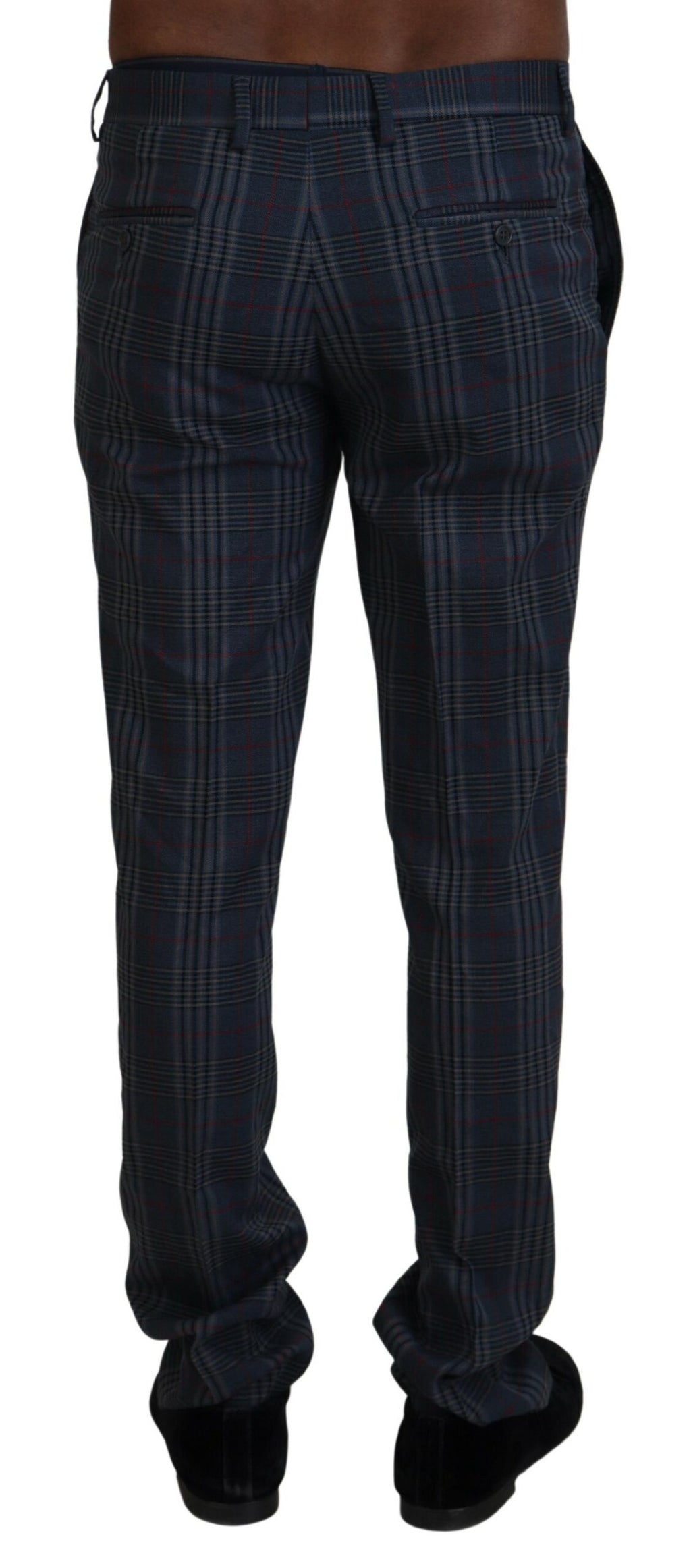 BENCIVENGA Gray Pure Wool Men Checkered Pants - Eljoys Fashion 